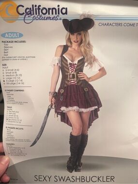 California Costumes Sexy Swashbuckler Womens Pirate Halloween Costume XL